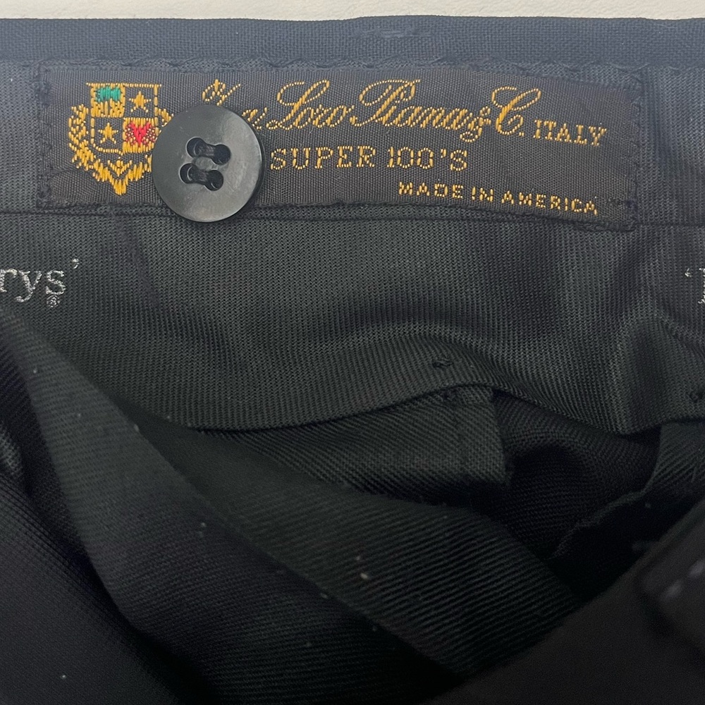 BURBERRYS LONDON MENS BLACK DRESS PANTS LORO PIANA WOOL VINTAGE - Picture 7 of 10
